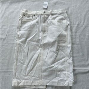 J Crew Elegant White Denim Skirt Size 8
